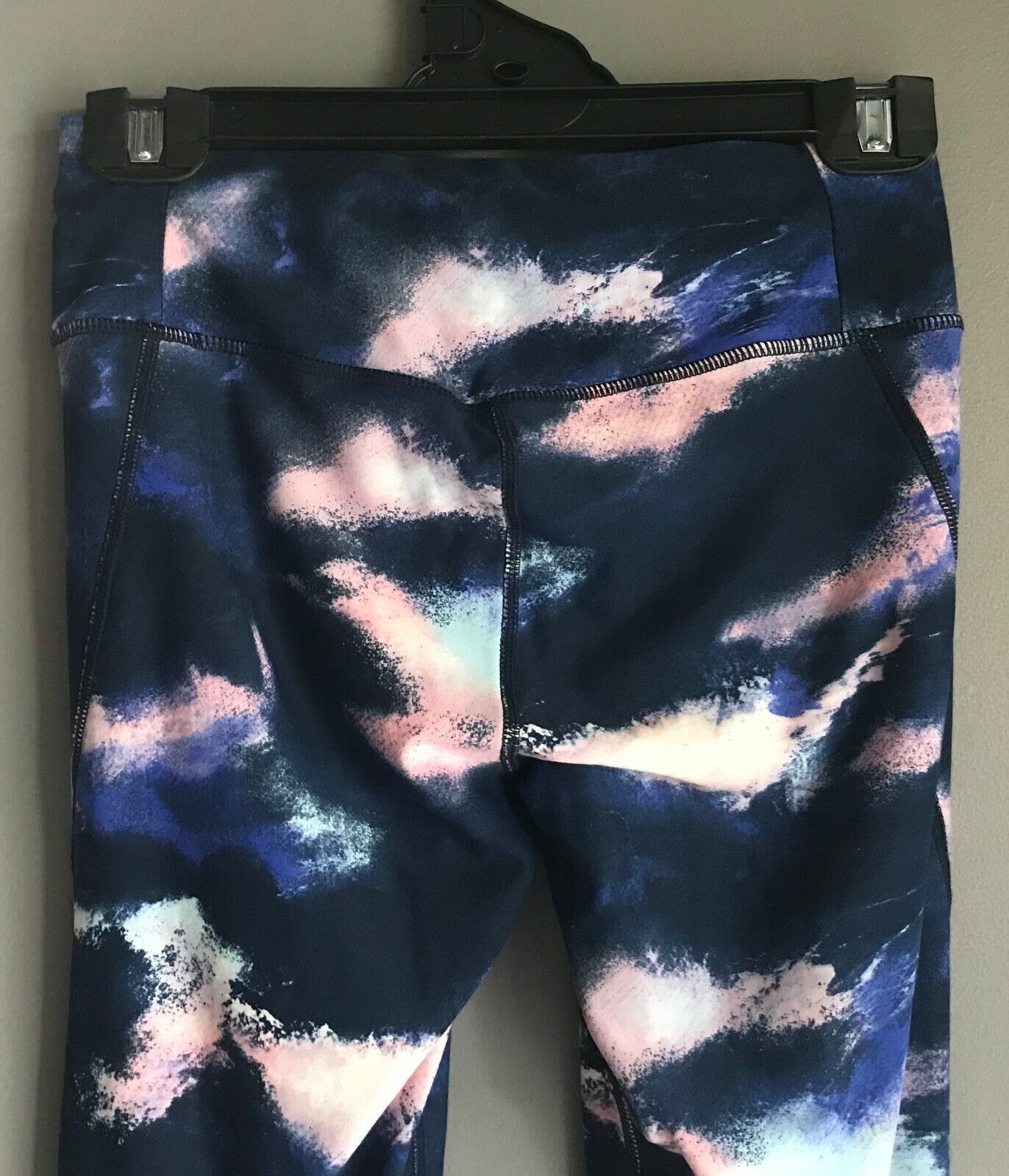 ACTIVE & CO Leggings Blue & Pink Print Long Sports Size 10 Gym Activewear Pants