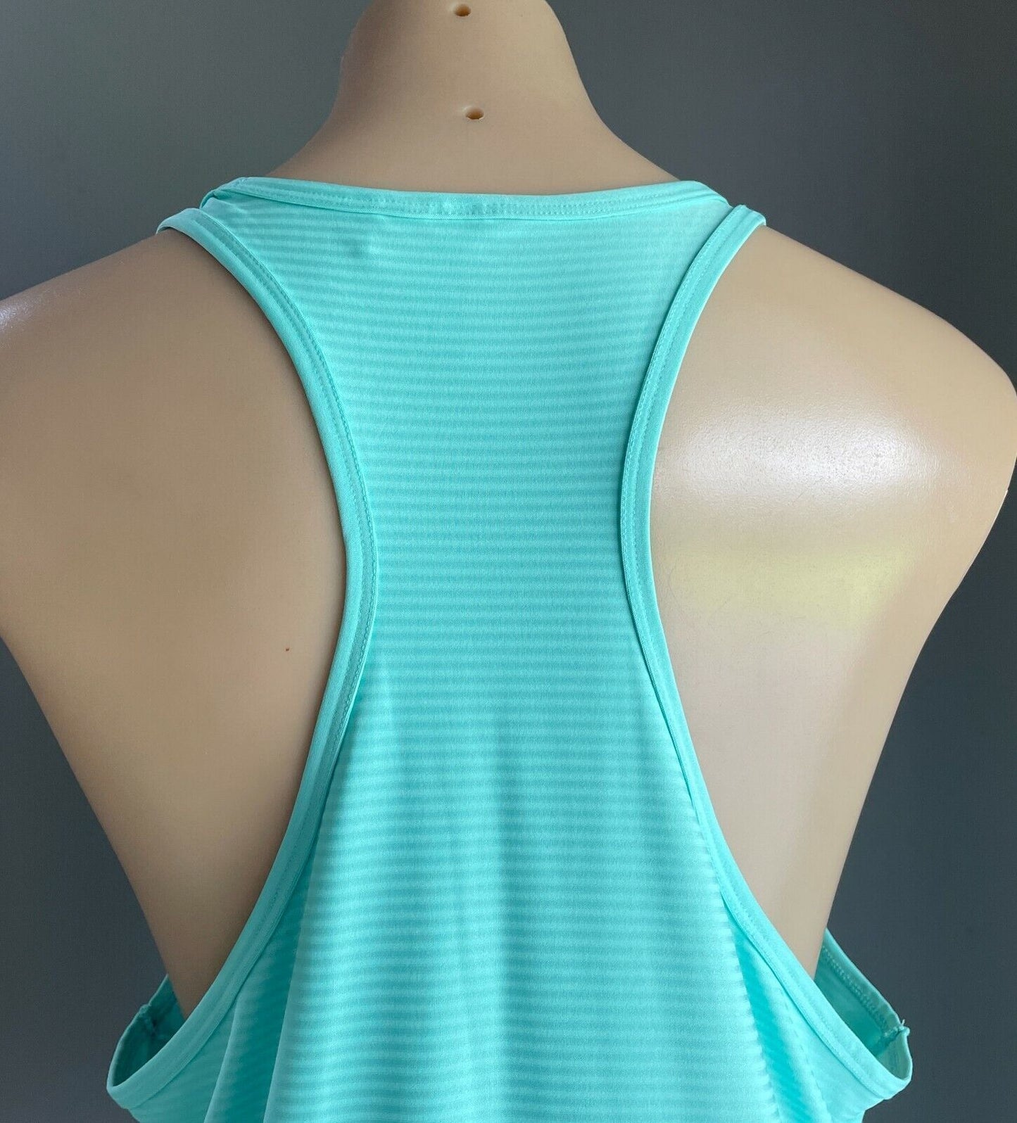 ACTIVE & CO Tank Top Mint Green Singlet Self Stripe Racer Back Size 16 NEW