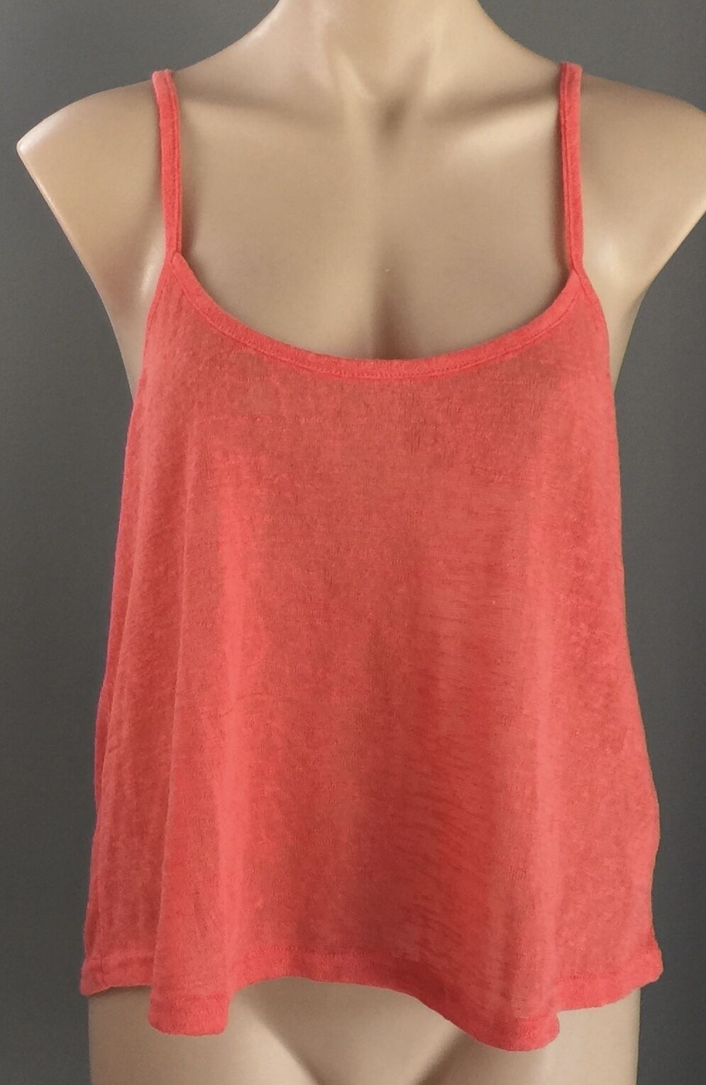 COTTON ON "Emma Crop 2" Tank Top Coral  Red Sleeveless Cami Strappy M 10 12 NEW