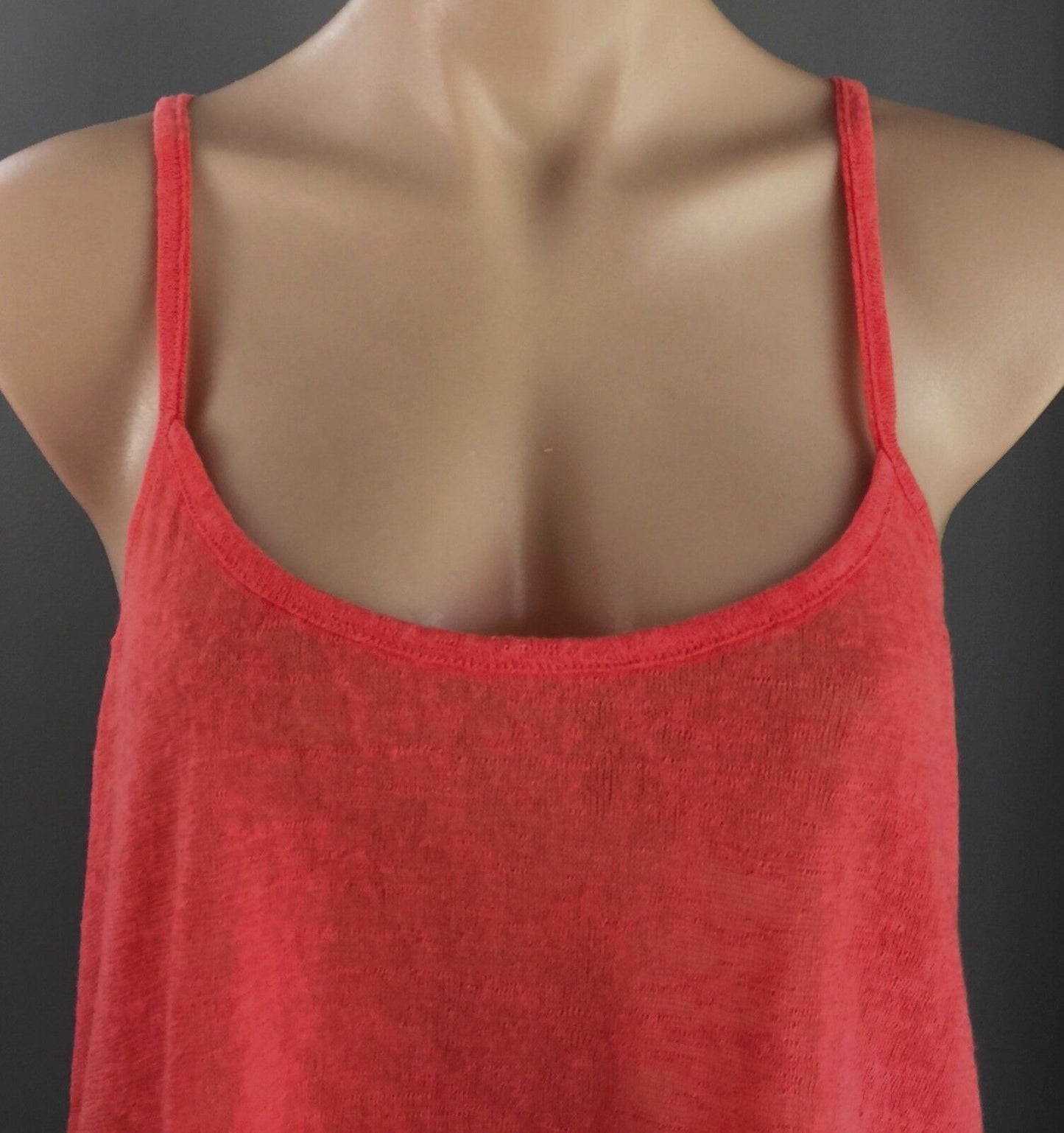 COTTON ON "Emma Crop 2" Tank Top Coral  Red Sleeveless Cami Strappy M 10 12 NEW