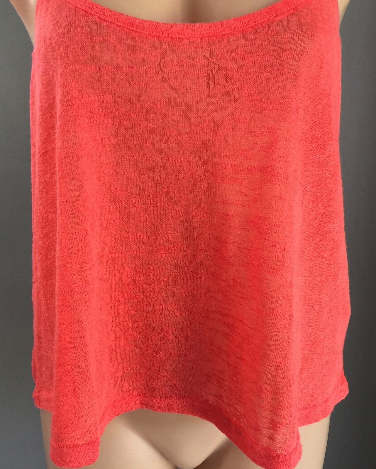 COTTON ON "Emma Crop 2" Tank Top Coral  Red Sleeveless Cami Strappy M 10 12 NEW