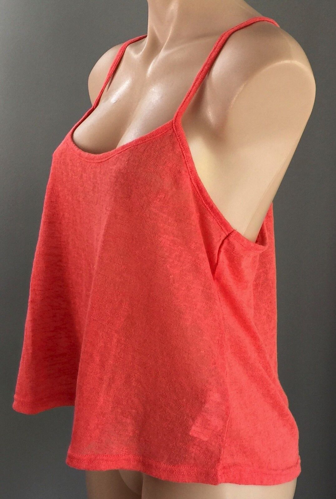 COTTON ON "Emma Crop 2" Tank Top Coral  Red Sleeveless Cami Strappy M 10 12 NEW