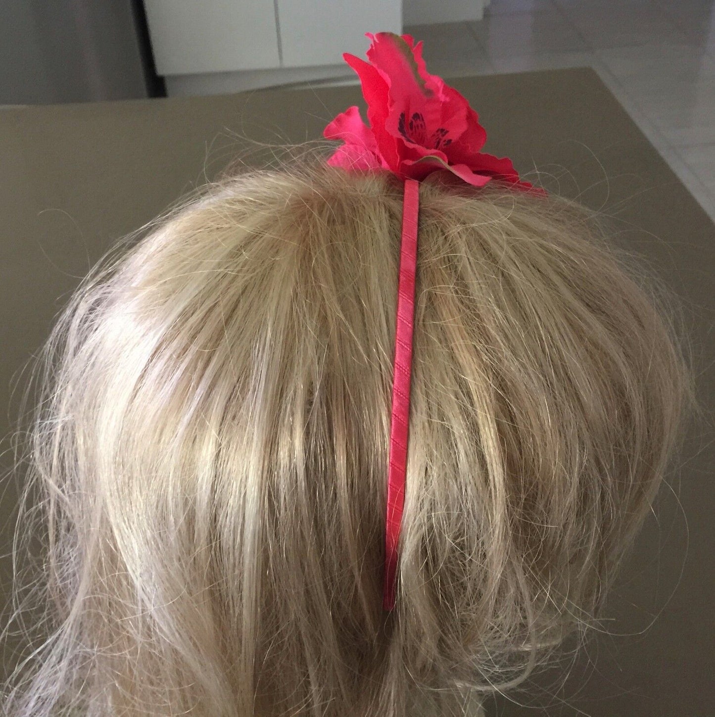 FASCINATOR Pink IRIS Floral on Headband IRIS Flower Formal Romantic Hair NEW