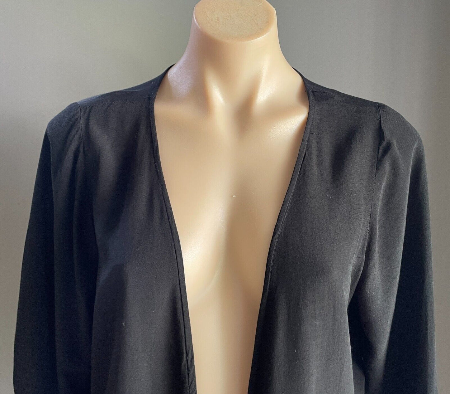 COHEN ET SABINE Jacket Black 3/4 Sleeve Lightweight Bolero Cotton Top Size 12
