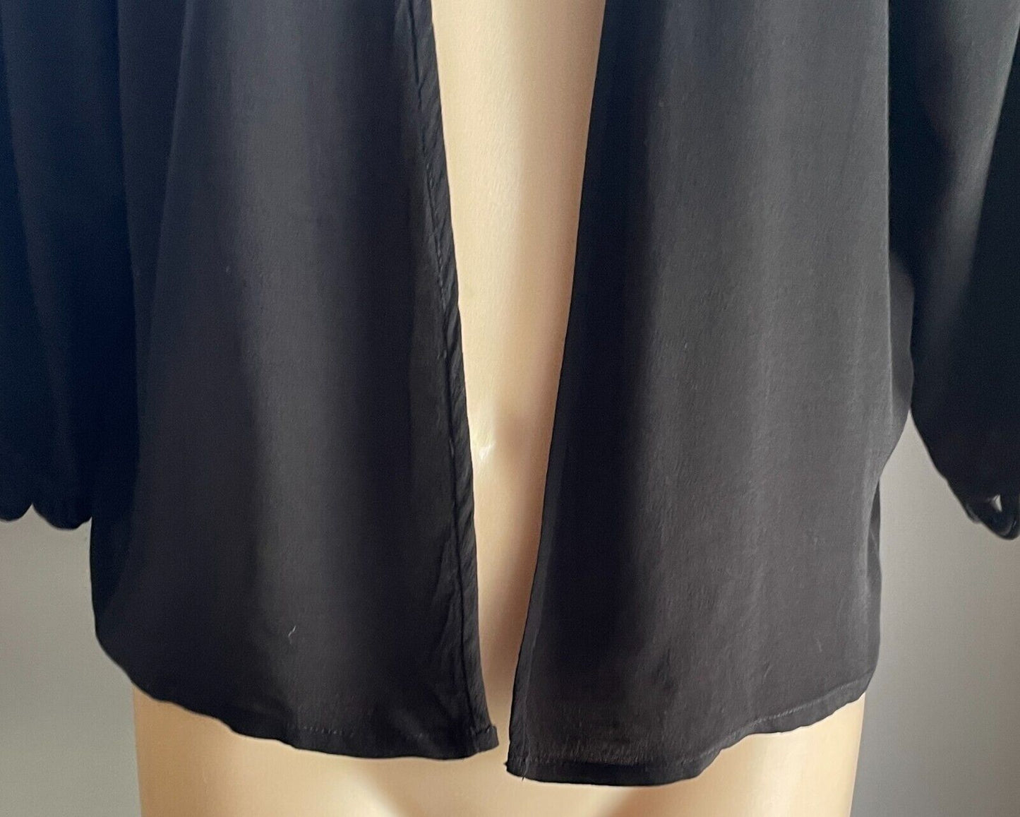 COHEN ET SABINE Jacket Black 3/4 Sleeve Lightweight Bolero Cotton Top Size 12