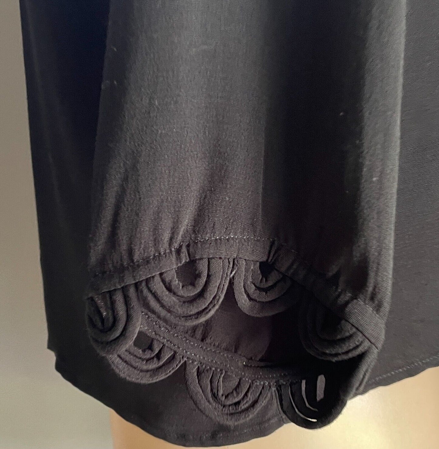 COHEN ET SABINE Jacket Black 3/4 Sleeve Lightweight Bolero Cotton Top Size 12