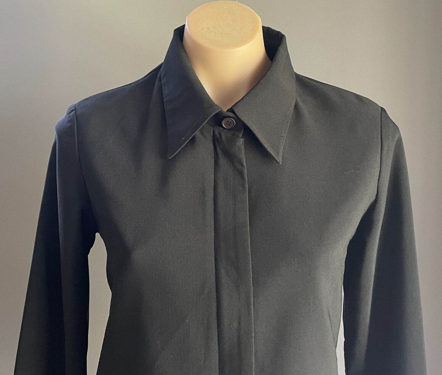EARTH ANGEL Jacket  Zip Front Short Black Stretch Zip On Sleeve Size 12