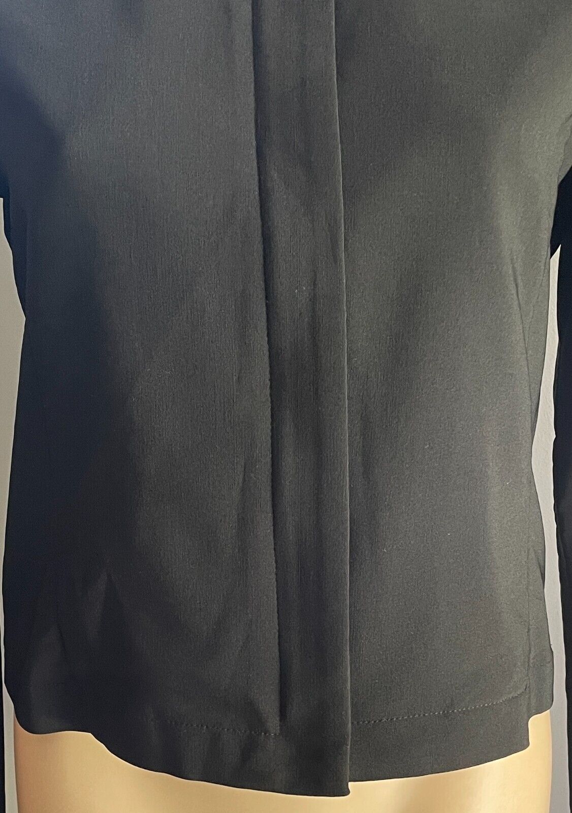 EARTH ANGEL Jacket  Zip Front Short Black Stretch Zip On Sleeve Size 12