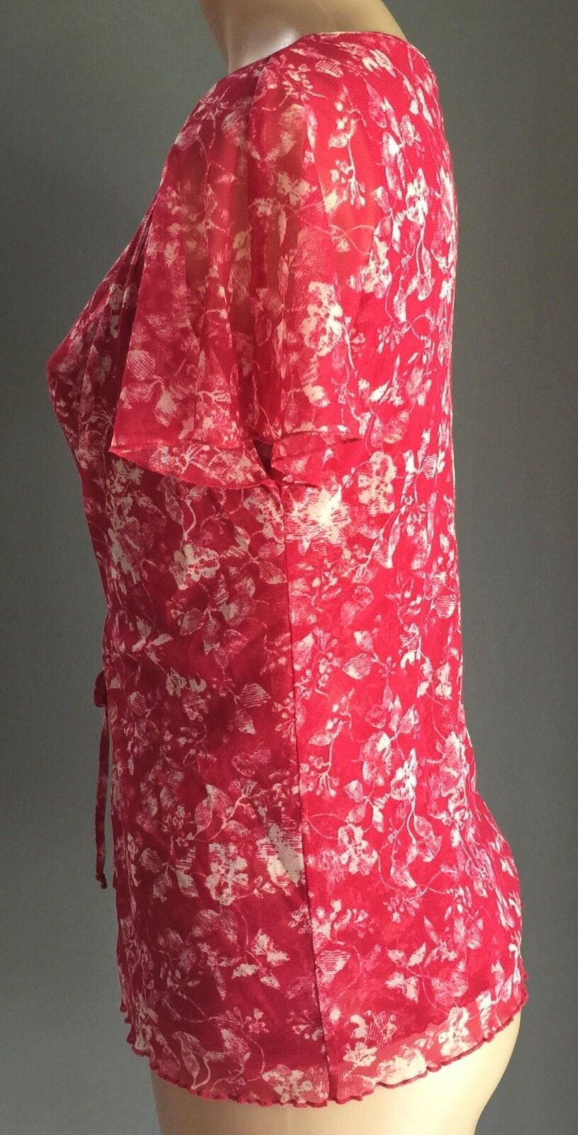 DAVID LAWRENCE Camisole Cardigan Combo Red White Floral Twofer Size 10 NEW