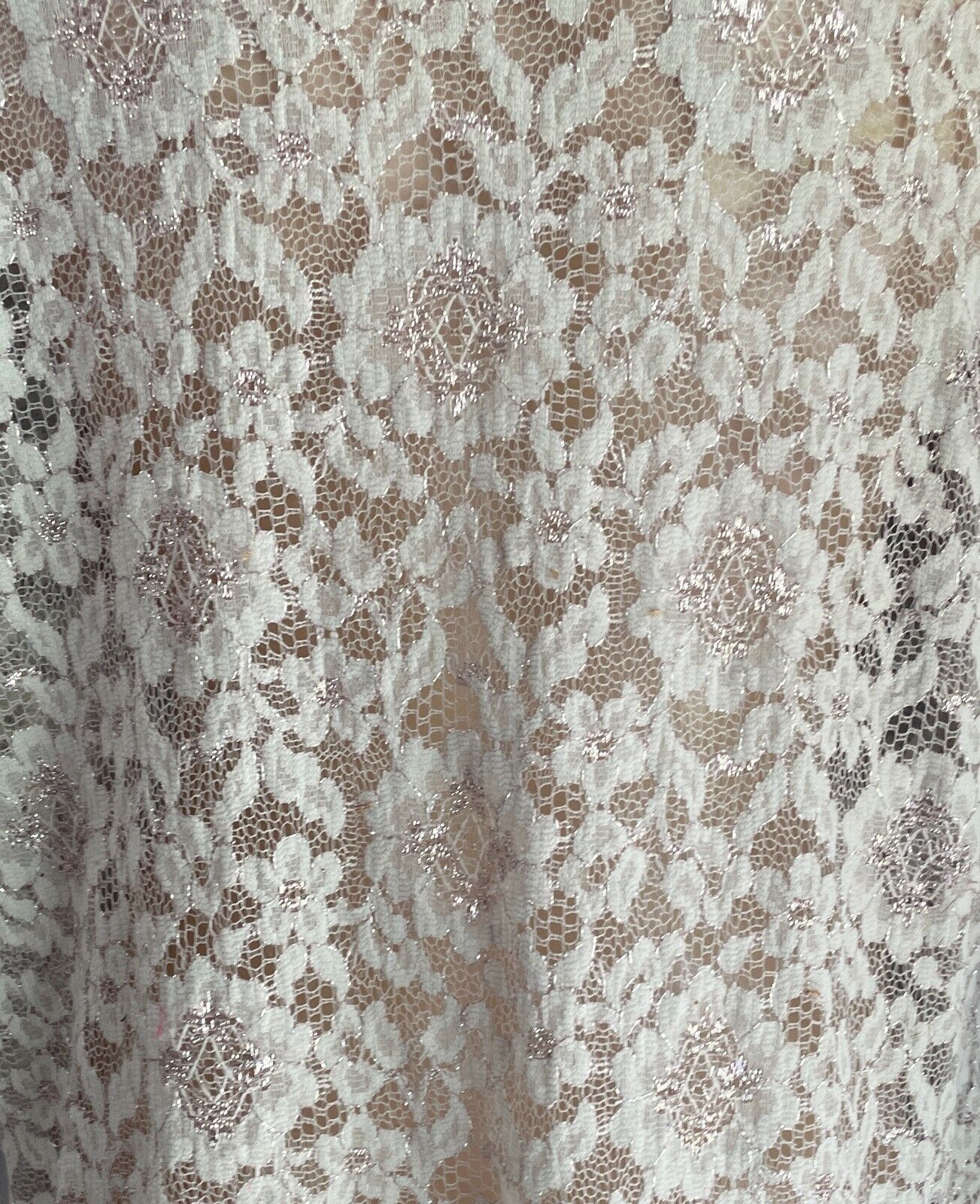 GREG SERNACK Jacket Light Sage Green Lace & Silver Thread Size 12 Vintage