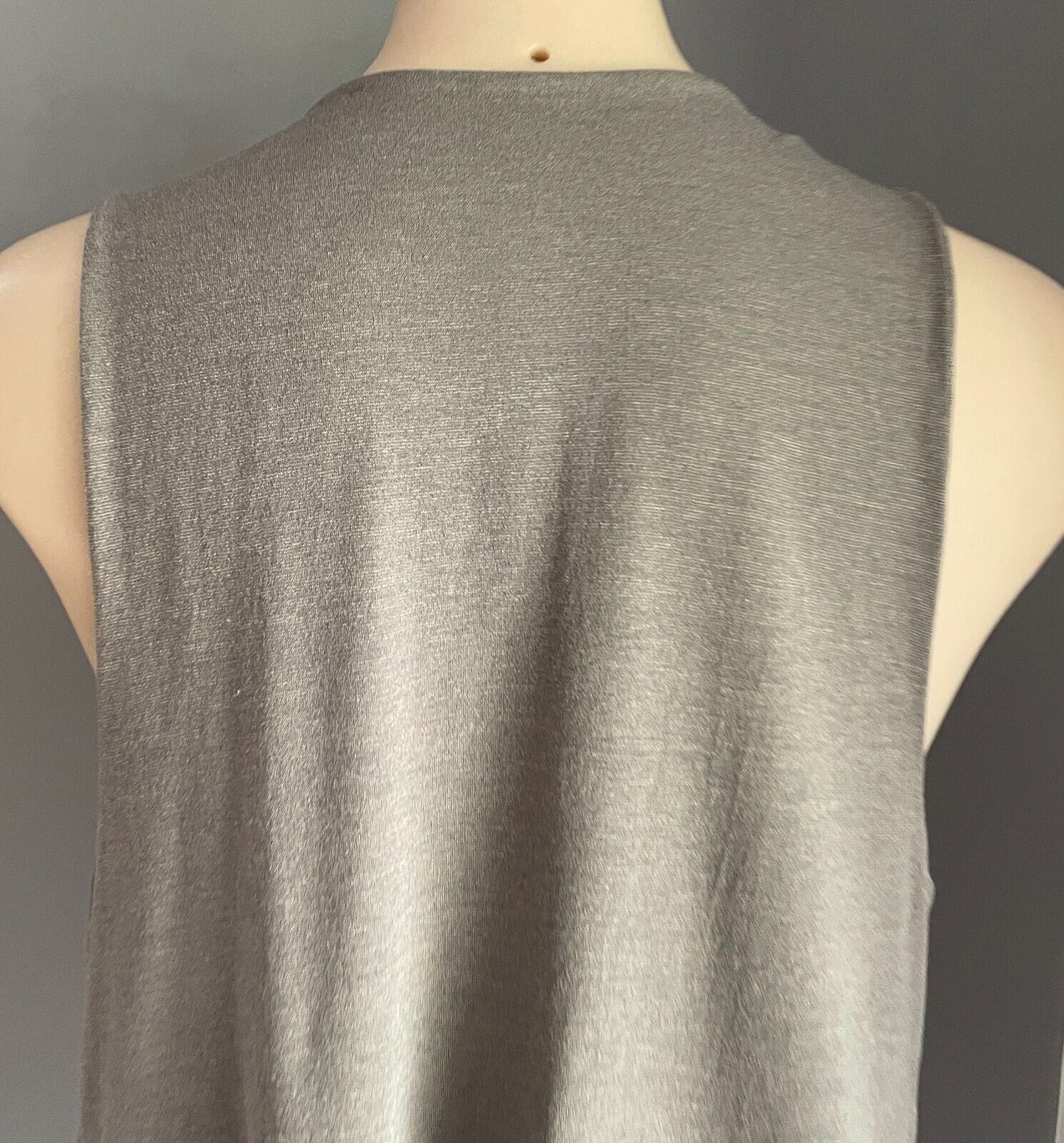METALICUS Drape Jacket Waterfall Taupe Sleeveless Vest Stretch Fabric Size 10 12
