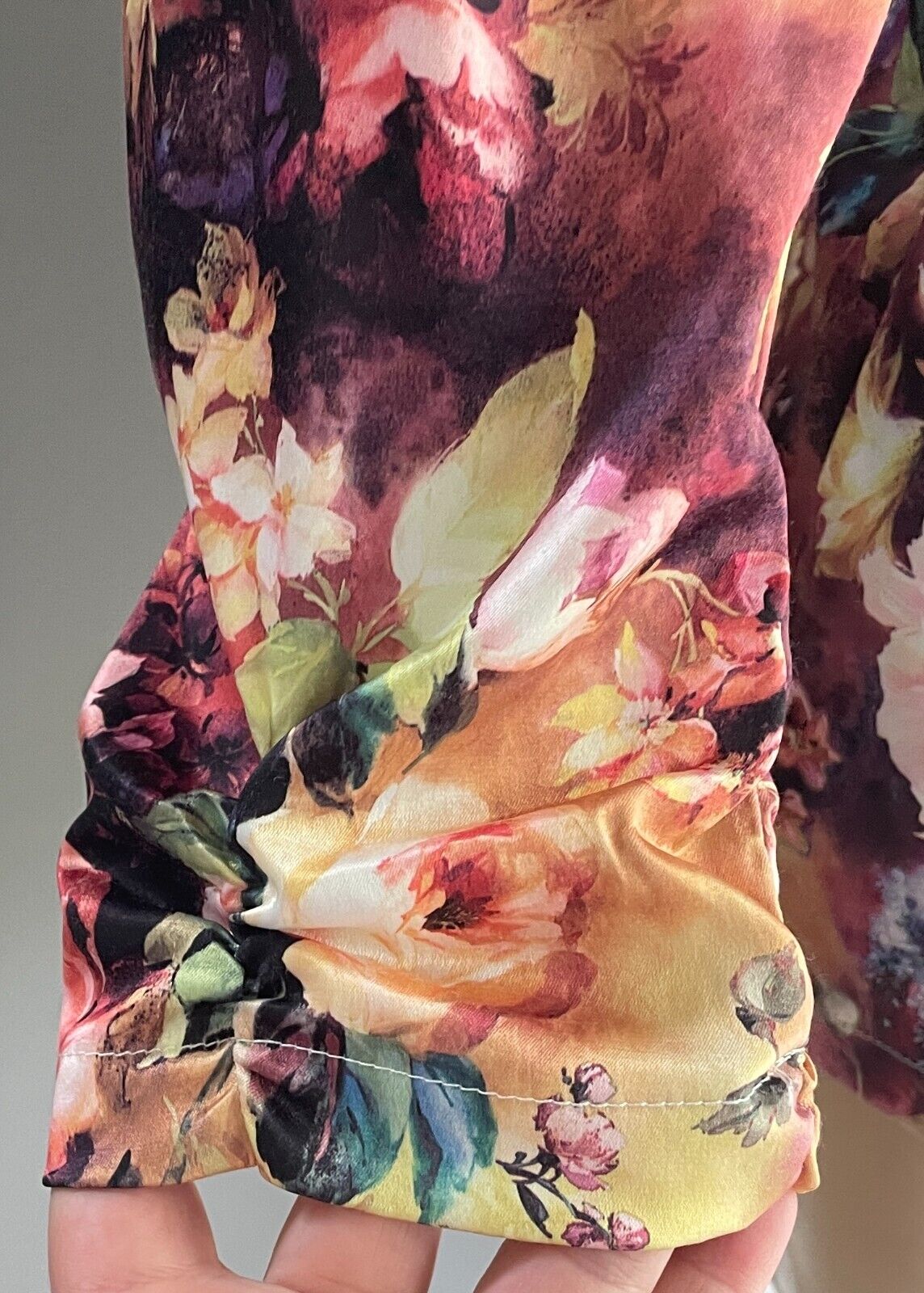 VALLEYGIRL Jacket Bright Multicolour Floral Blazer 3/4 Ruched Sleeves Sz 10 NEW
