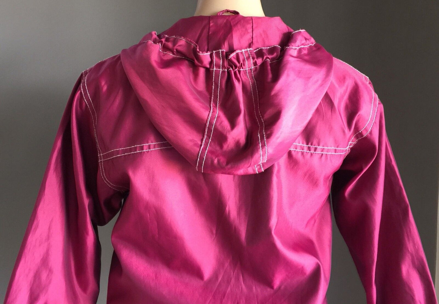 CERSA Jacket Lightweight Pink 3/4 Sleeve Soft shell Hooded Zip Size 38 AU 10