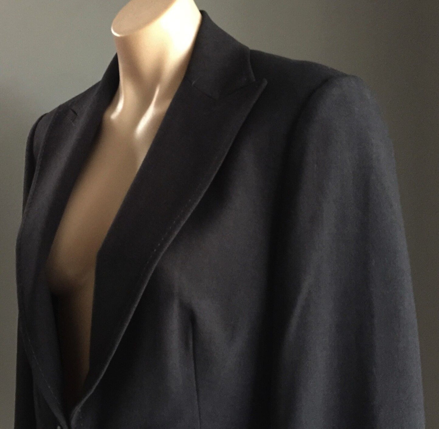 MARKS & SPENCER Jacket Tailored Charcoal Grey Contrast Stitch Ladies Size 12