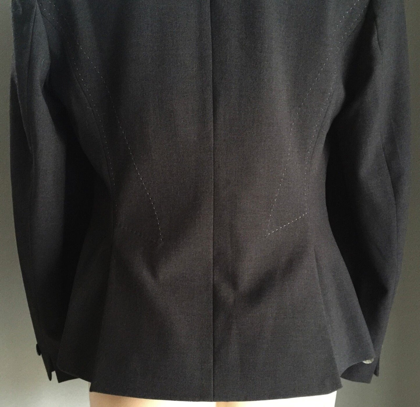 MARKS & SPENCER Jacket Tailored Charcoal Grey Contrast Stitch Ladies Size 12