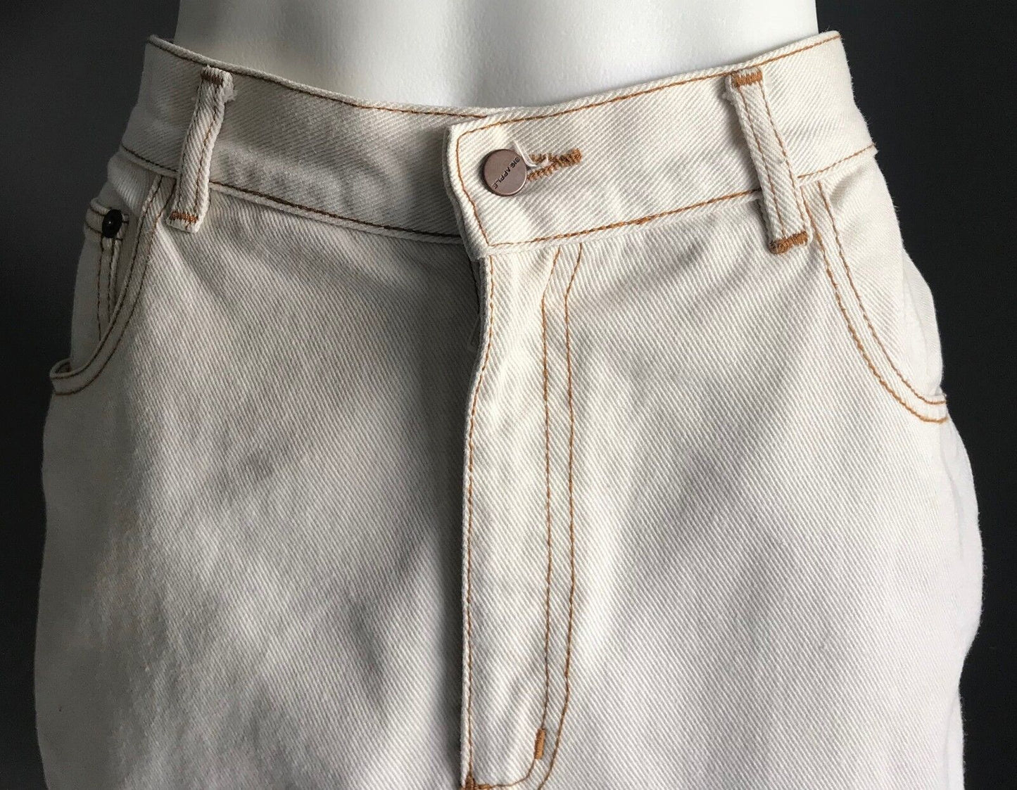BIG APPLE Denim Skirt Straight Antique Off White Ladies Size 28 AU 10