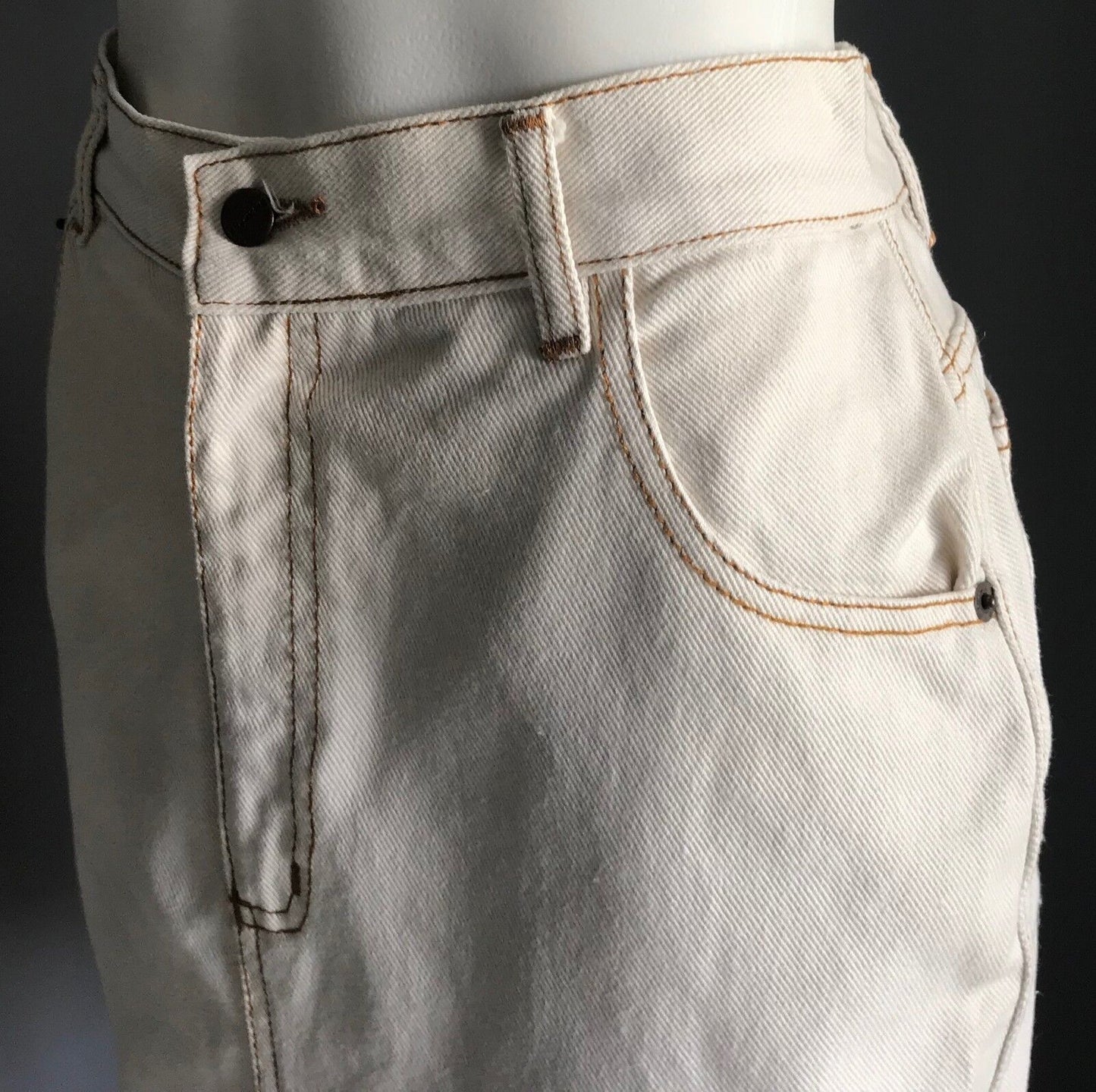 BIG APPLE Denim Skirt Straight Antique Off White Ladies Size 28 AU 10