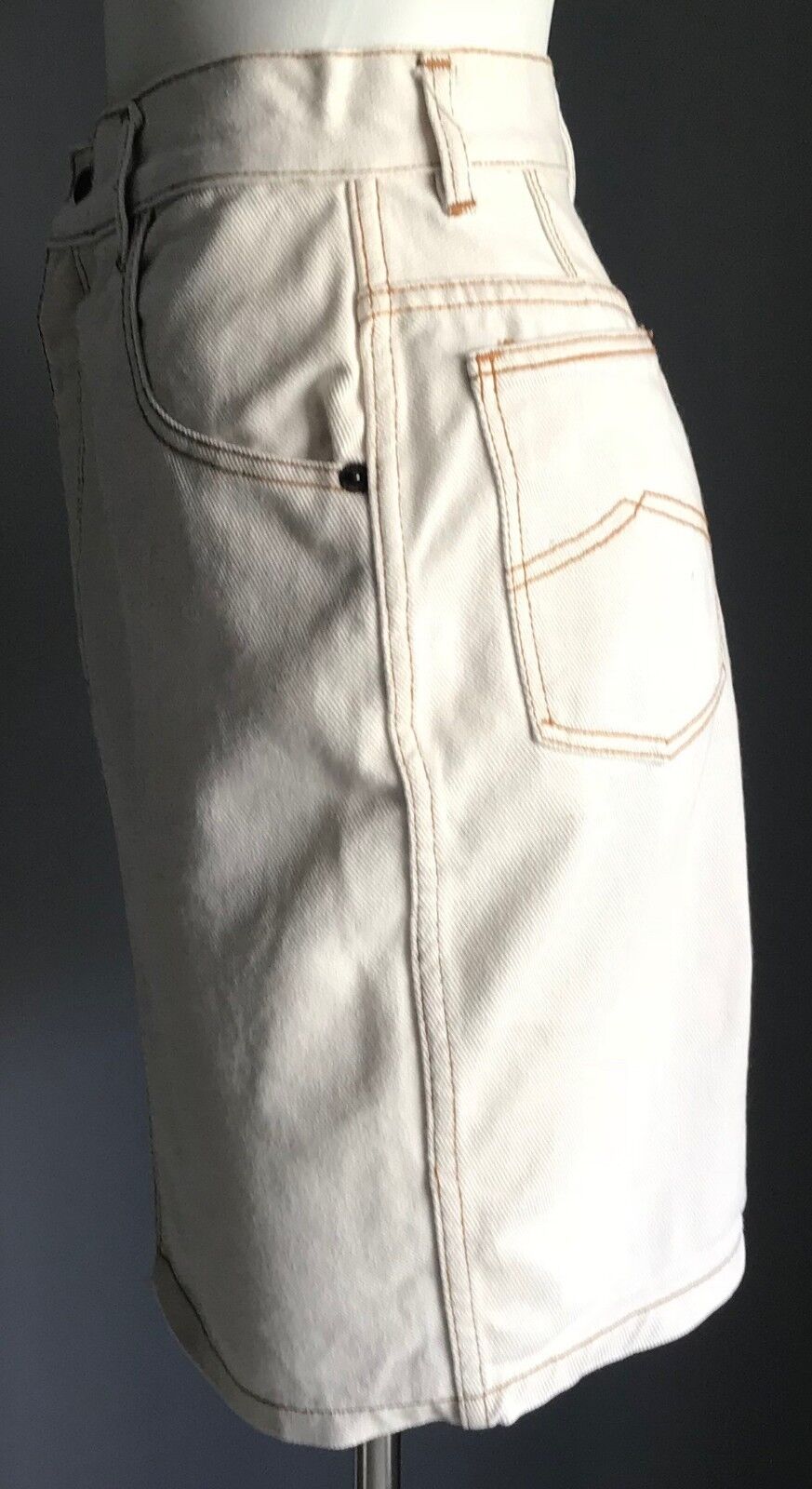 BIG APPLE Denim Skirt Straight Antique Off White Ladies Size 28 AU 10