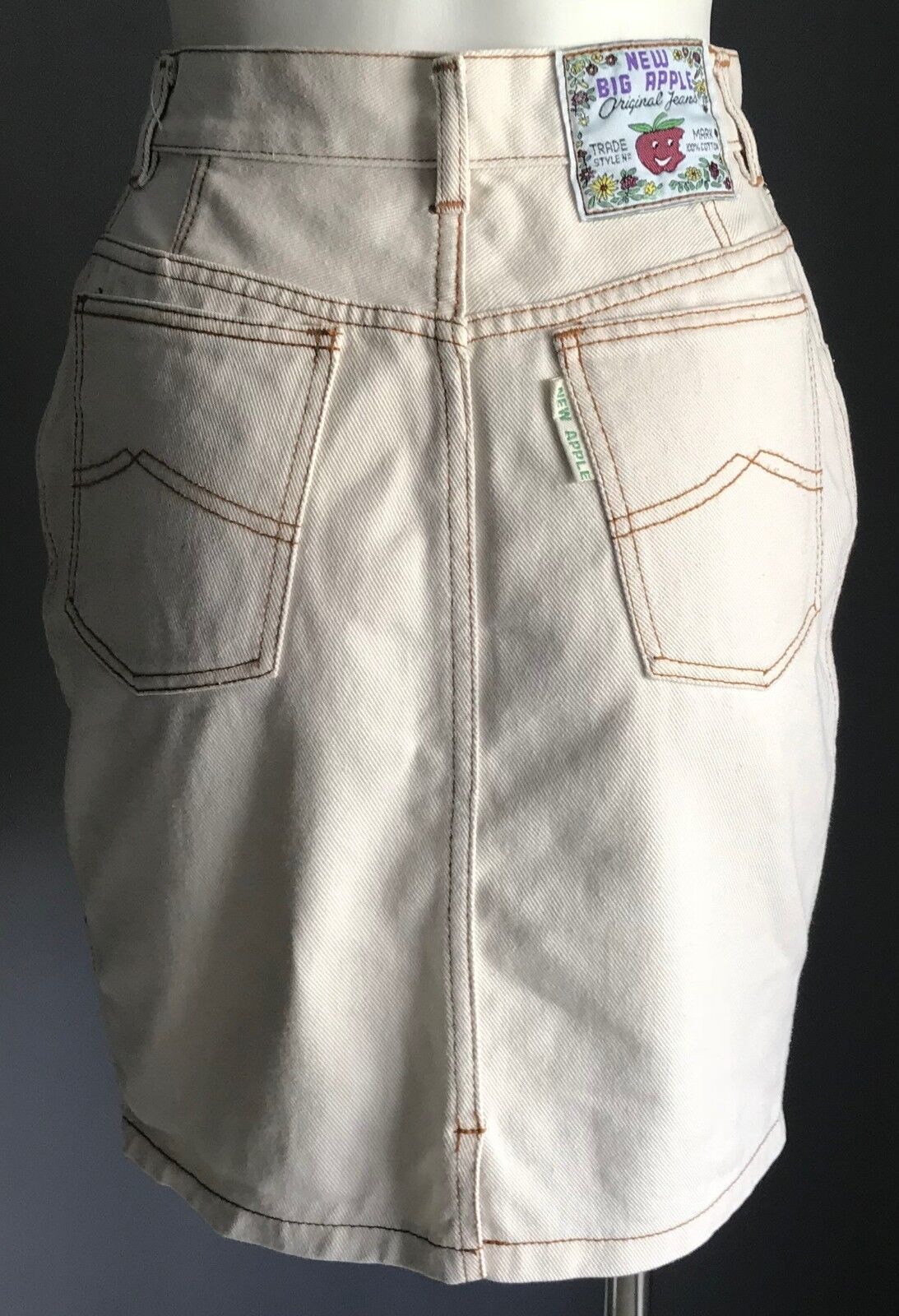 BIG APPLE Denim Skirt Straight Antique Off White Ladies Size 28 AU 10