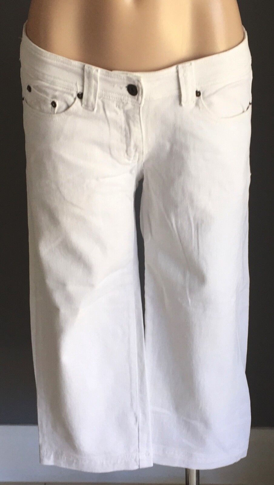 COOPER JEANS COMPANY Crop Denim White Denim Capri Pants Size 12 Jeans