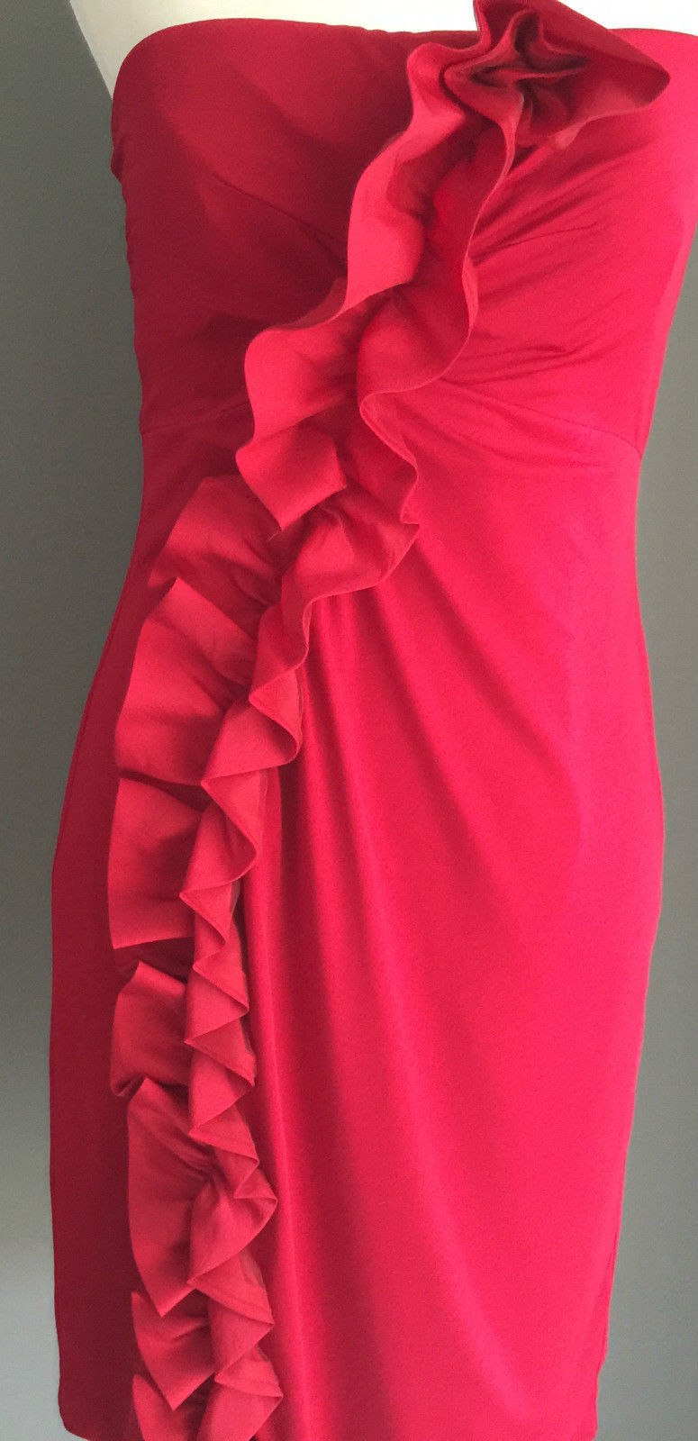 ROSE NOIR Strapless Dress Burgundy Knee Length Parties Formals Sizes 10 & 12 NEW