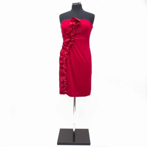 ROSE NOIR Strapless Dress Burgundy Knee Length Parties Formals Sizes 10 & 12 NEW