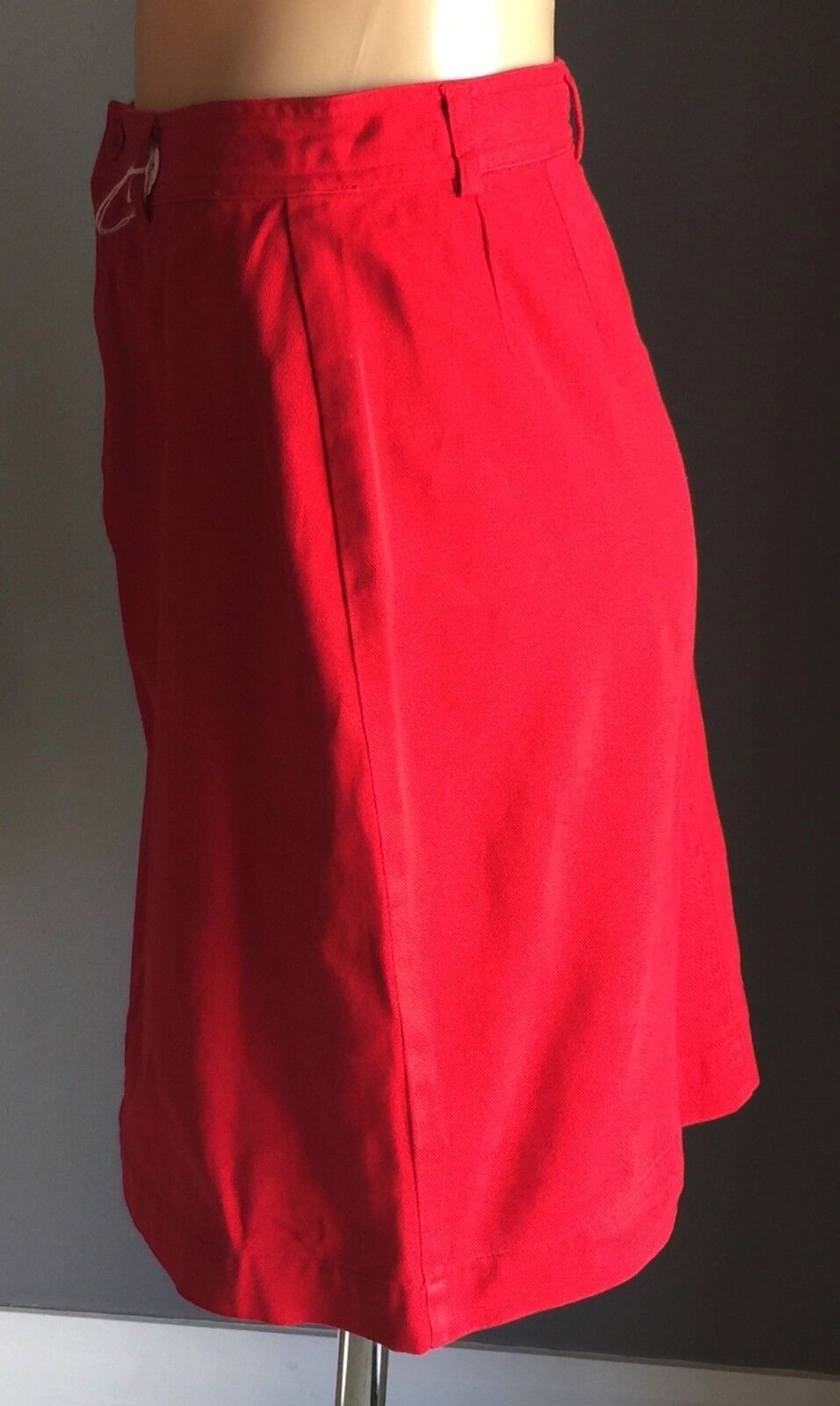 SUZANNE GRAE Denim Skirt Red Jeans Lightweight Straight 1 Back Pocket Sz 10 NEW