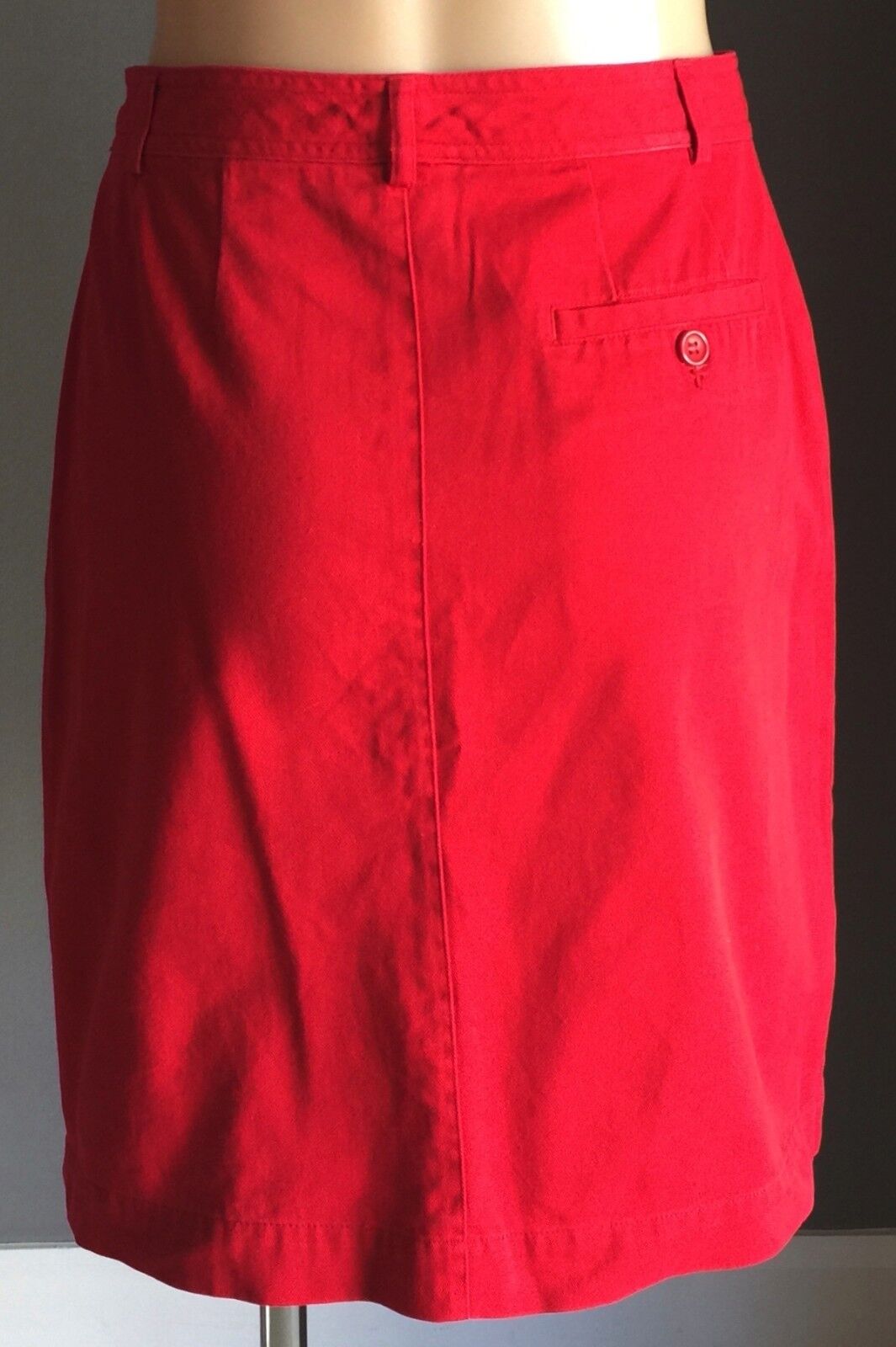 SUZANNE GRAE Denim Skirt Red Jeans Lightweight Straight 1 Back Pocket Sz 10 NEW