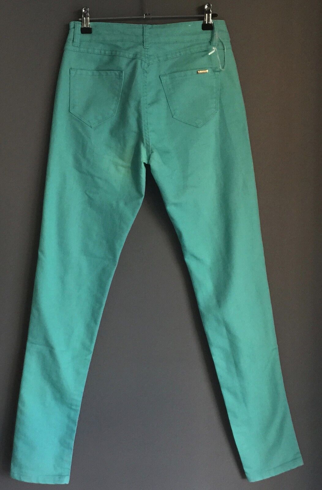 MONICA'S JEANS Ripped Skinny Leg Mint Green Distressed ThrashedM Size 10 NEW
