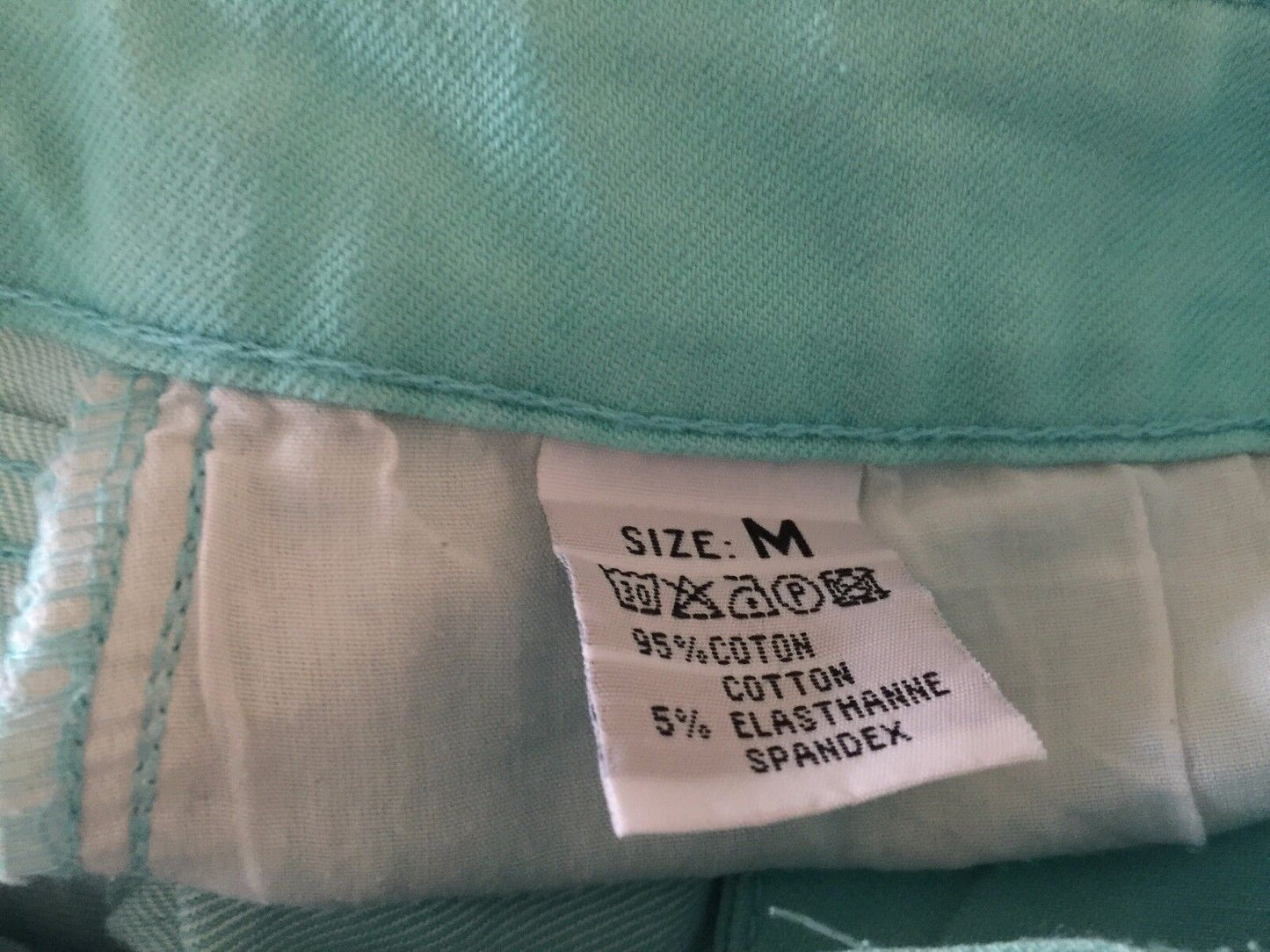 MONICA'S JEANS Ripped Skinny Leg Mint Green Distressed ThrashedM Size 10 NEW