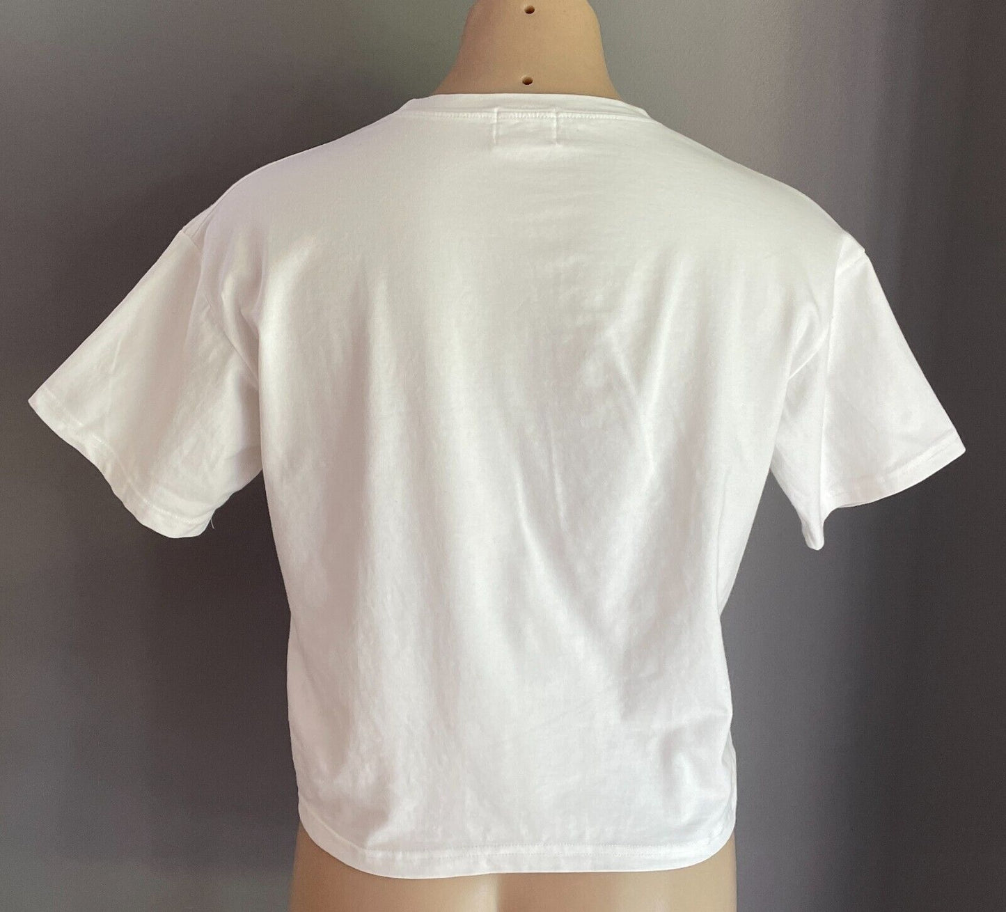 JANWIENER by KOREA Crop T-Shirt White/Multicolour Milk Carton Print Chest 100cm