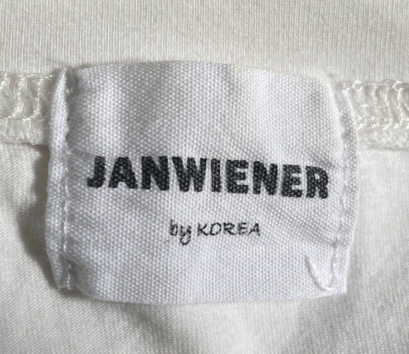 JANWIENER by KOREA Crop T-Shirt White/Multicolour Milk Carton Print Chest 100cm