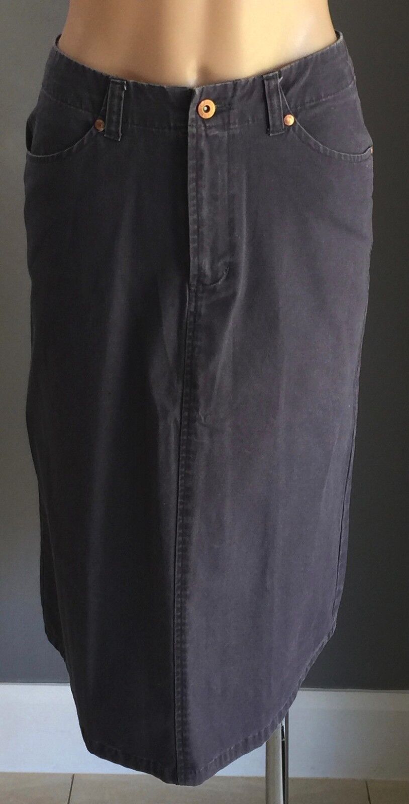 20SixRED Denim Skirt Grey Straight Ladies Size 10 Great Retro Jeans
