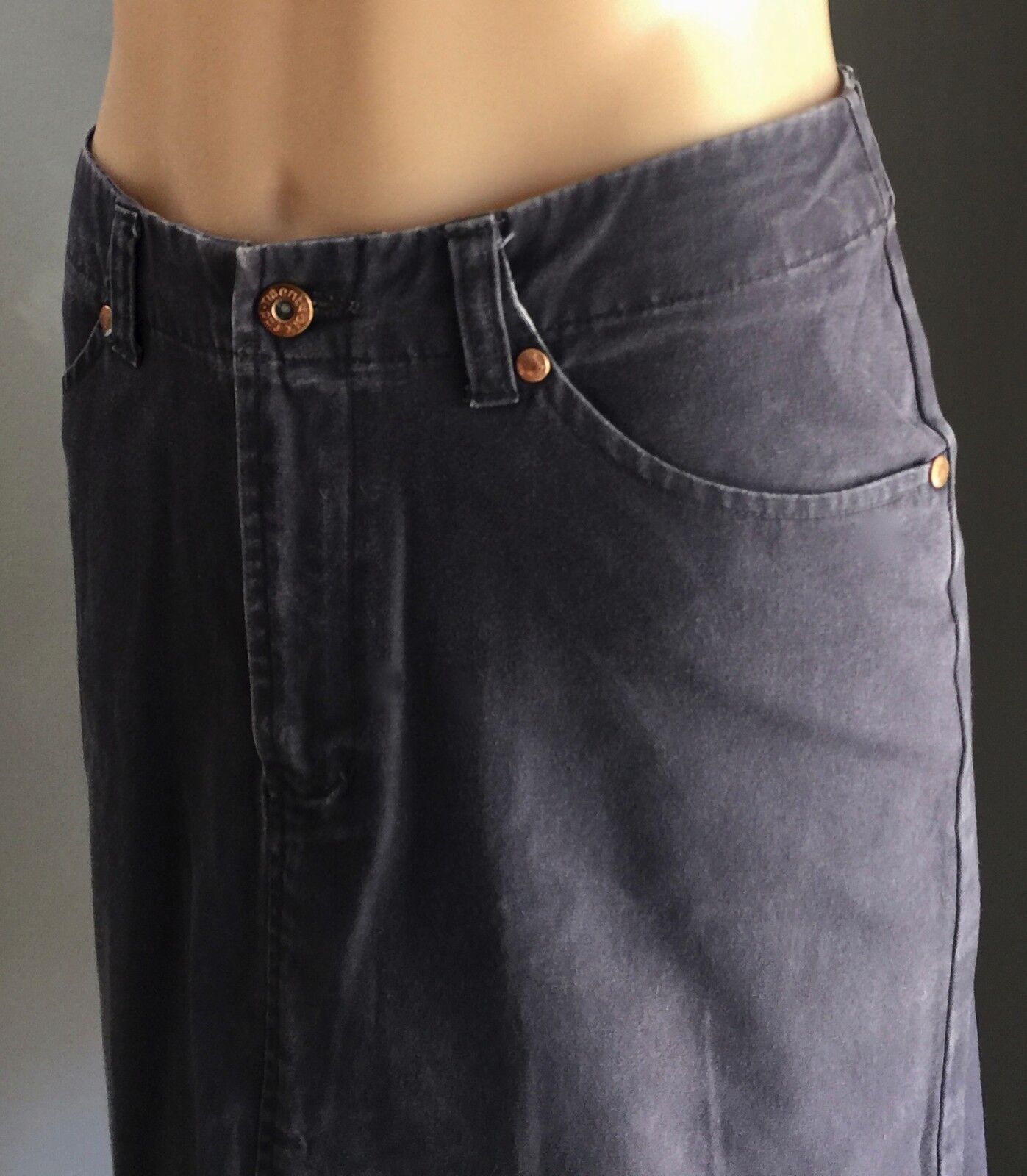 20SixRED Denim Skirt Grey Straight Ladies Size 10 Great Retro Jeans