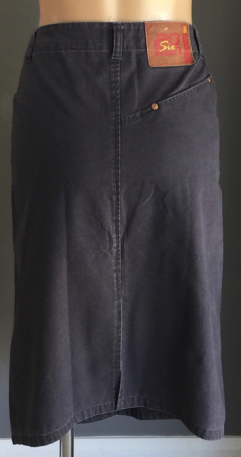20SixRED Denim Skirt Grey Straight Ladies Size 10 Great Retro Jeans