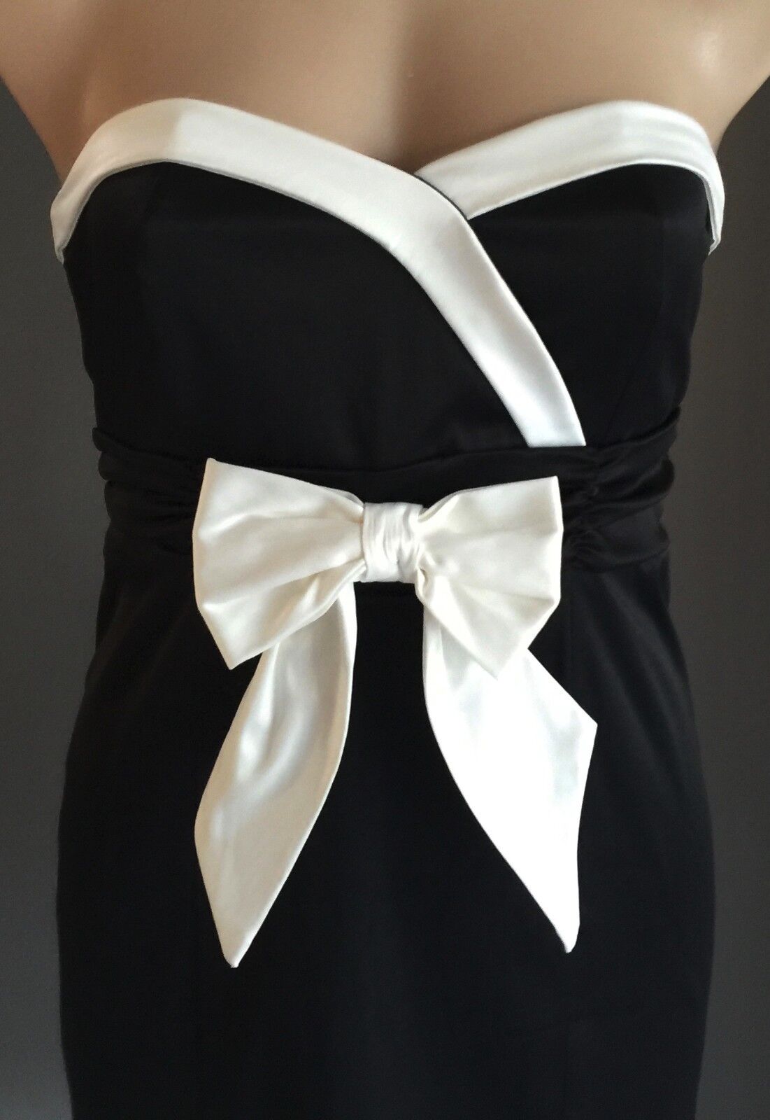 LILY WHYT  Strapless Dress Pencil Black White Size 8 10 Races Party Cocktail NEW