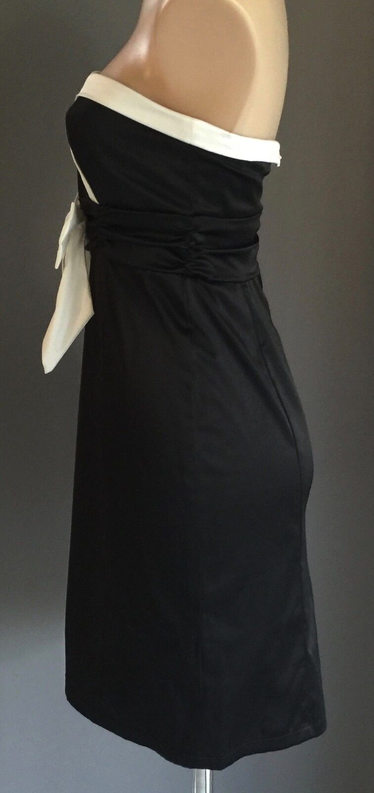 LILY WHYT  Strapless Dress Pencil Black White Size 8 10 Races Party Cocktail NEW