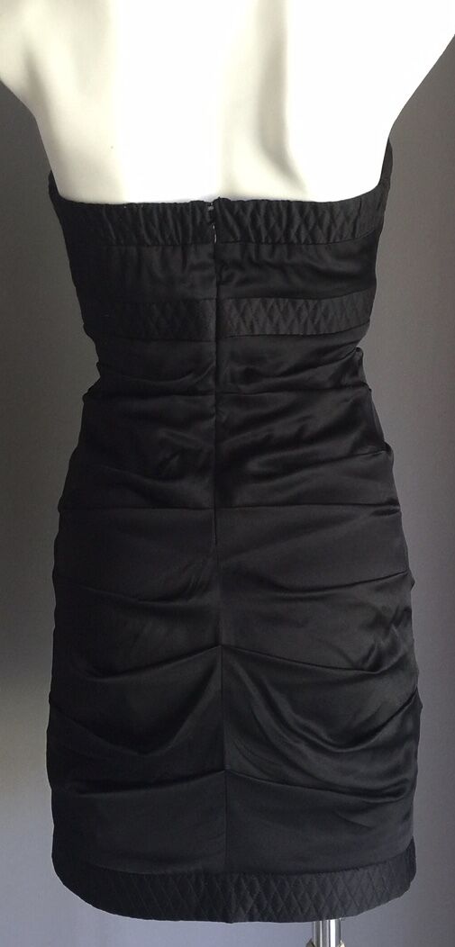 SEDUCE LBD Strapless Dress Mini Pleat Detail Silk Size 8 Cocktail Party Gorgeous