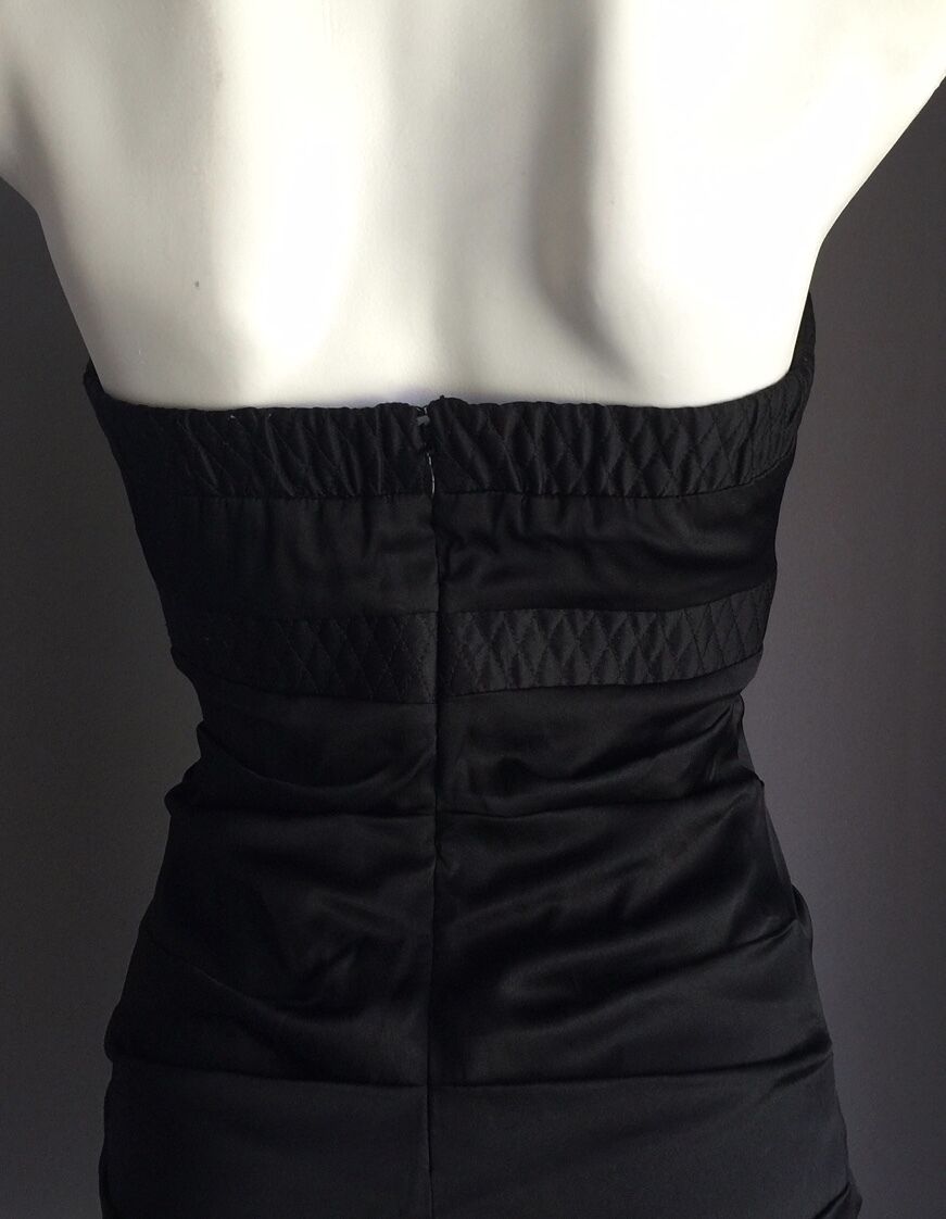 SEDUCE LBD Strapless Dress Mini Pleat Detail Silk Size 8 Cocktail Party Gorgeous