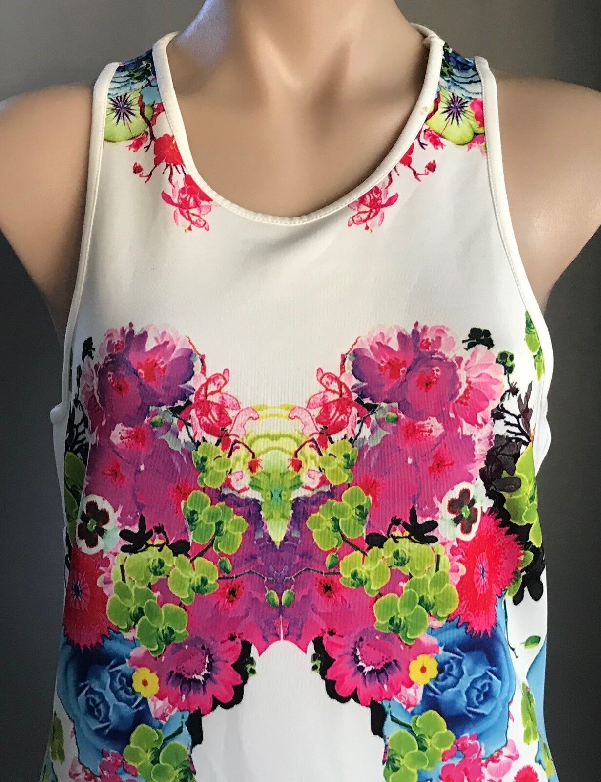 LYLA & CO Bodycon Dress Racer Back Stretch Floral Print Size 14 NEW
