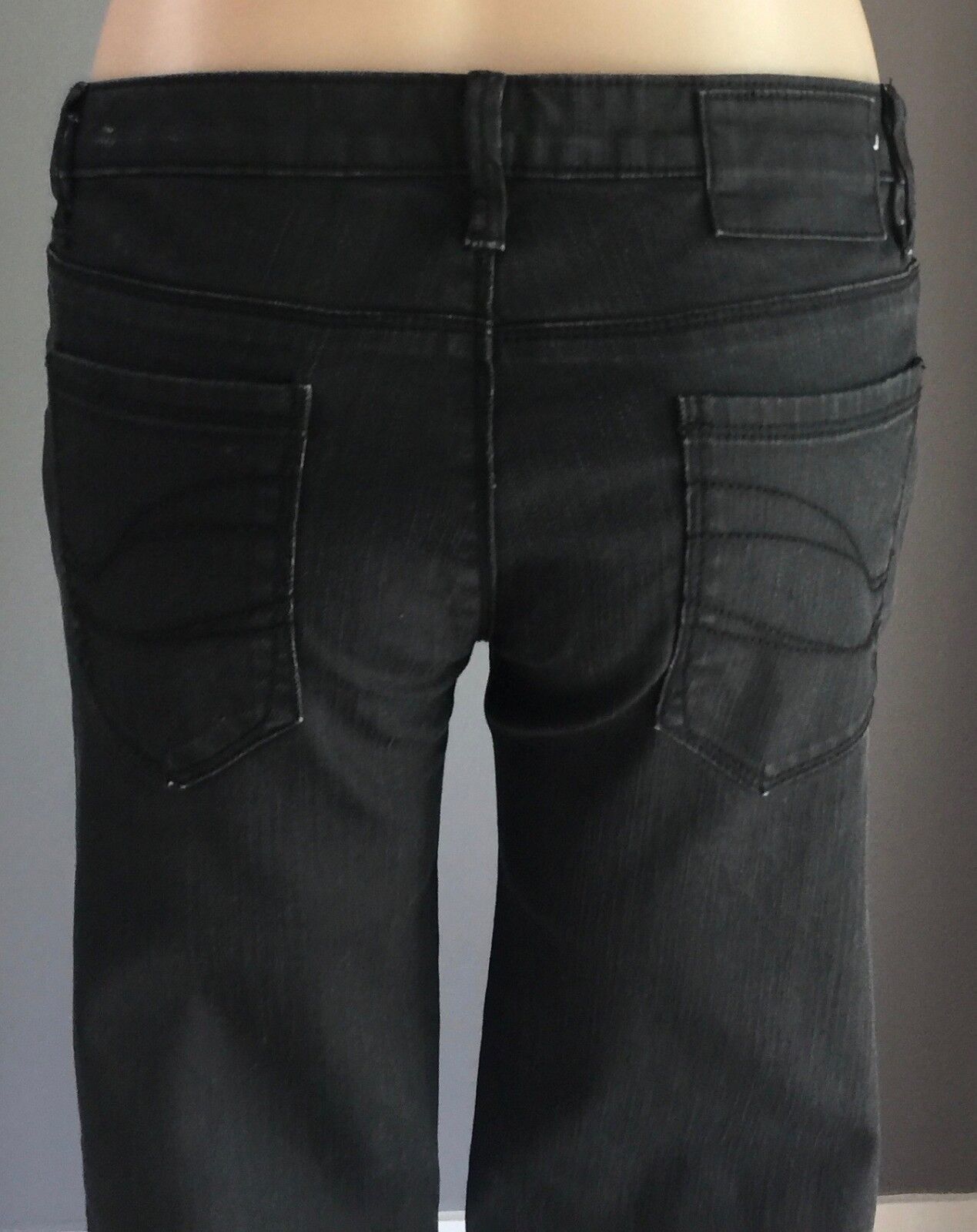 KENJI Jeans Denim Coated Black Straight Leg Awesome Look Size 12 Jeans