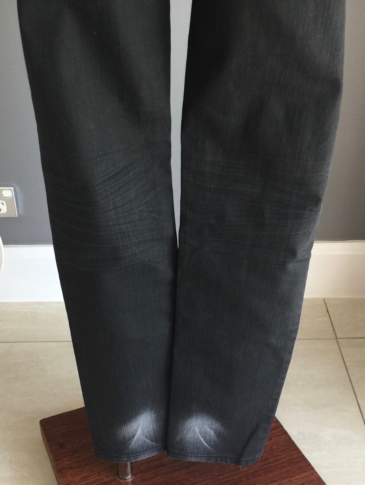 KENJI Jeans Denim Coated Black Straight Leg Awesome Look Size 12 Jeans