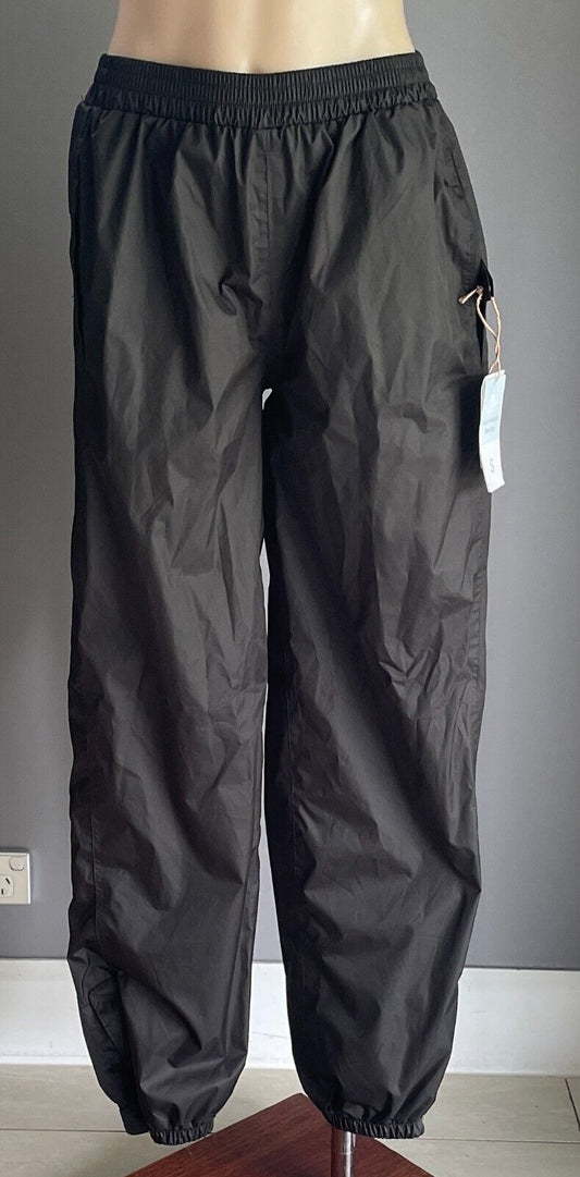 CRANE PERFORMANCE Black Unisex Packable Rain Pants Size S Elastic Waist & Cuffs