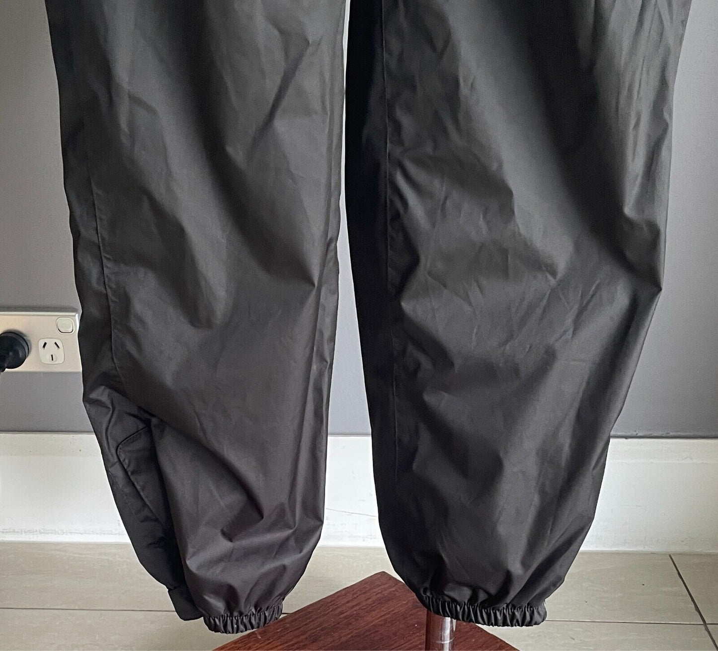 CRANE PERFORMANCE Black Unisex Packable Rain Pants Size S Elastic Waist & Cuffs