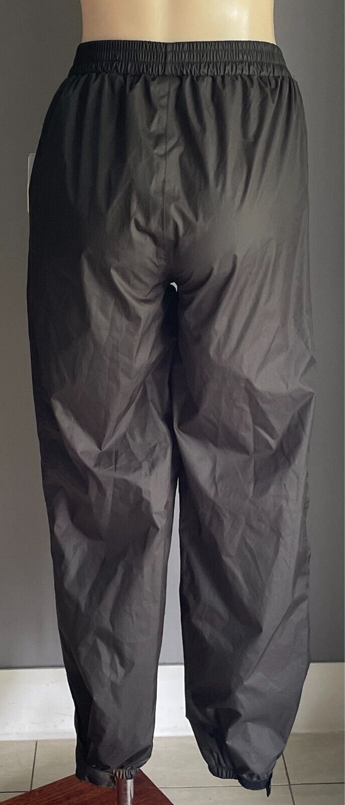 CRANE PERFORMANCE Black Unisex Packable Rain Pants Size S Elastic Waist & Cuffs