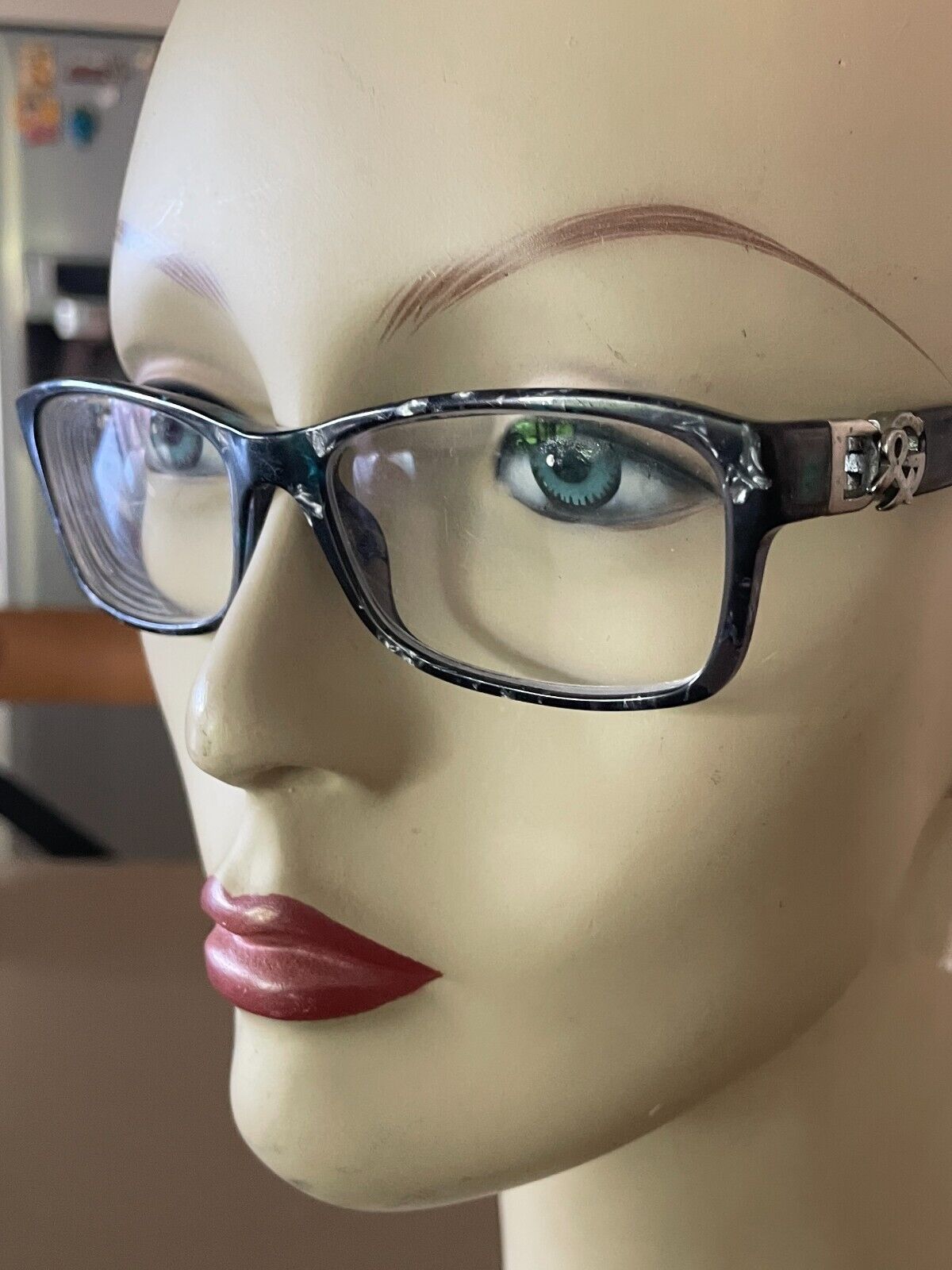 DOLCE & GABBANA Eyeglasses Frame Only DG3147P 2551 Blue Crystal Marble 53-16-135