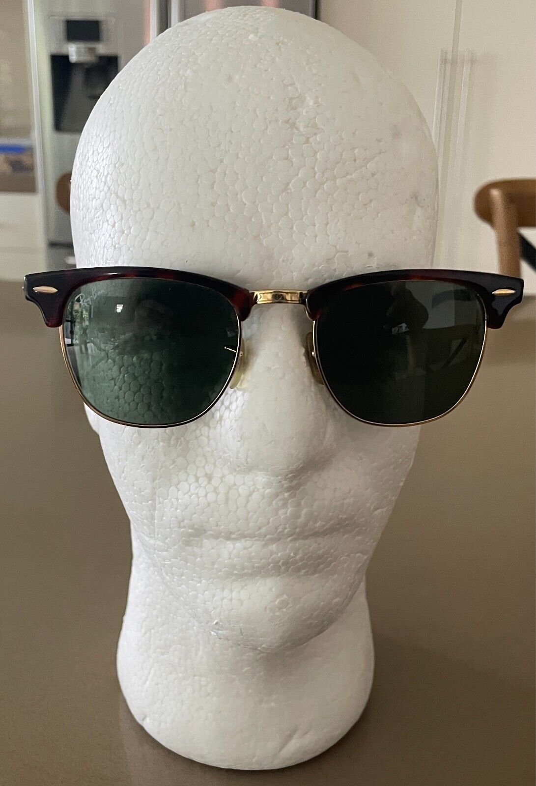 RAY-BAN Clubmaster RB3016 Tortoise Frame Polarised Green Lens  Classic + Case