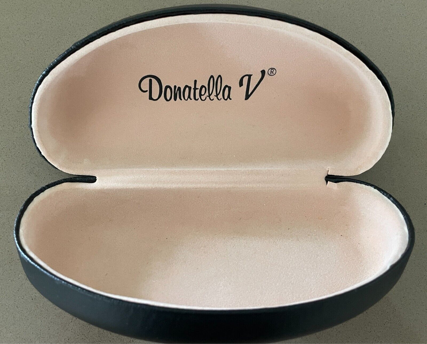 DONATELLA V VERSACE Sun Glass Case Black Eye Glasses Black Hard Clamshell EMPTY