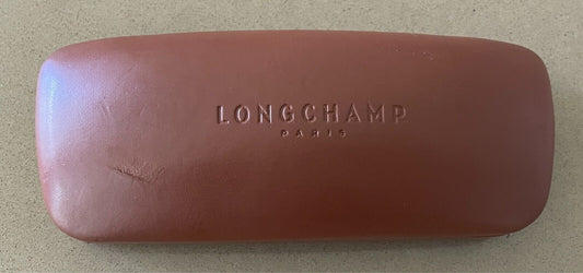 LONGCHAMP PARIS Empty Sunglass Case Tan Eye Glasses Hard Cover Case ONLY