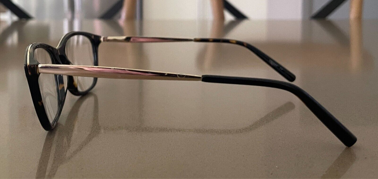OSIRIS Gracious 30744080 Dark Tort Eyeglasses Frame Gold Metal Trim 53-17-140